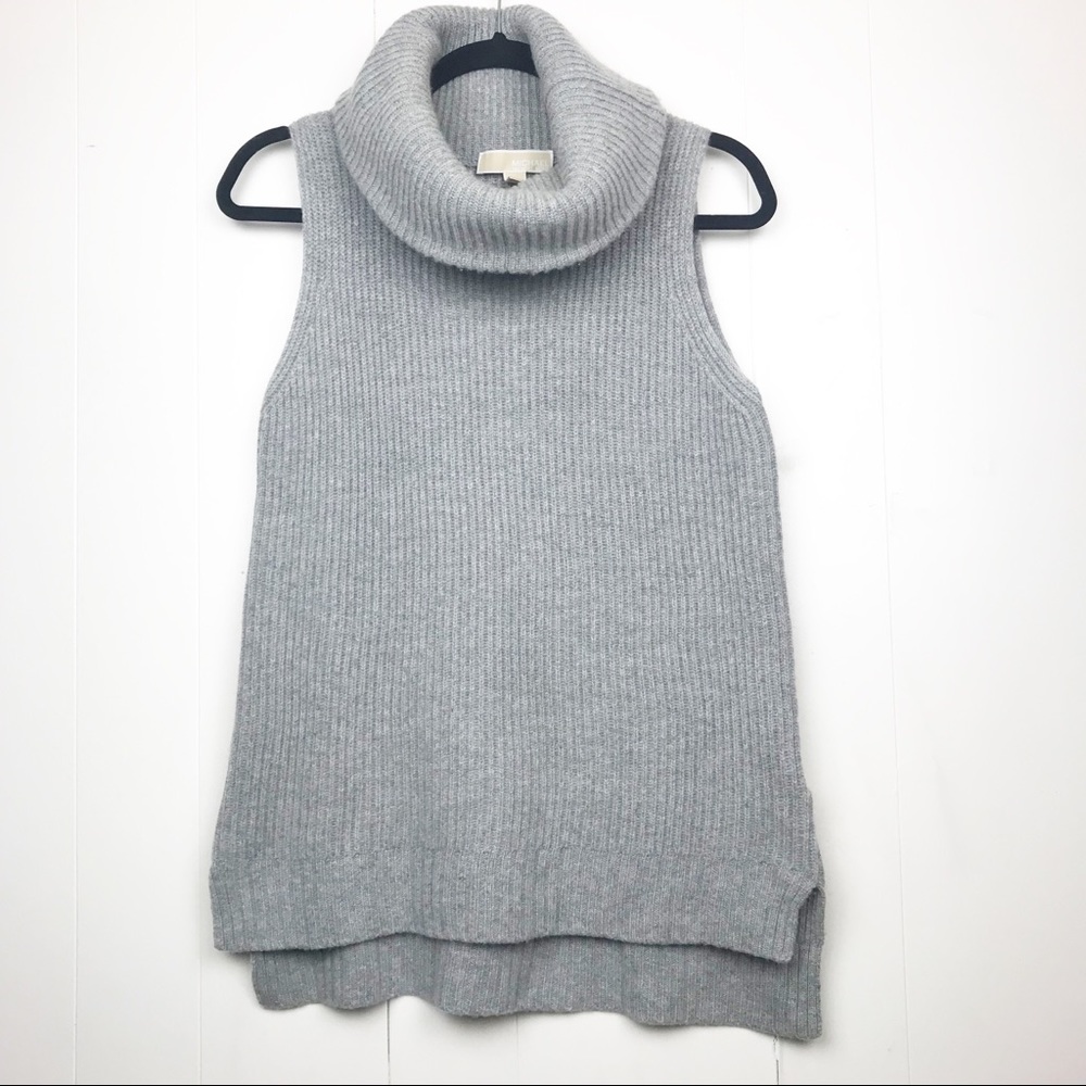 Michael Kors chunky grey cowl neck sweater tank